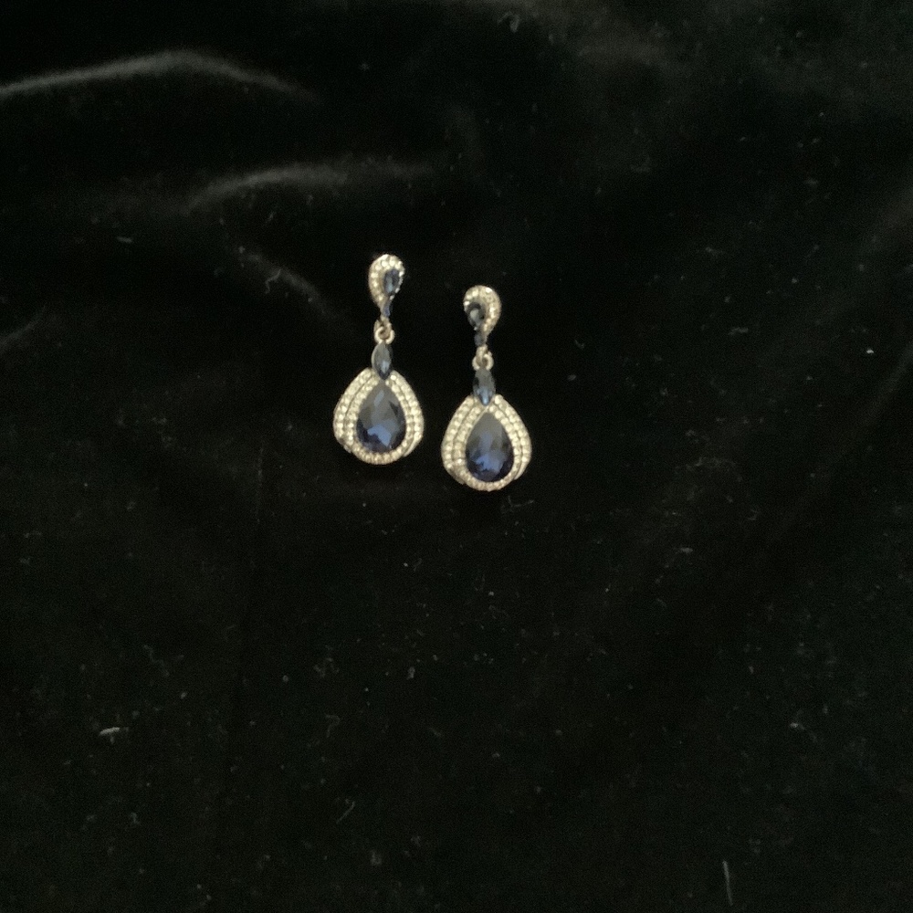 LC sapphire teardrop earrings